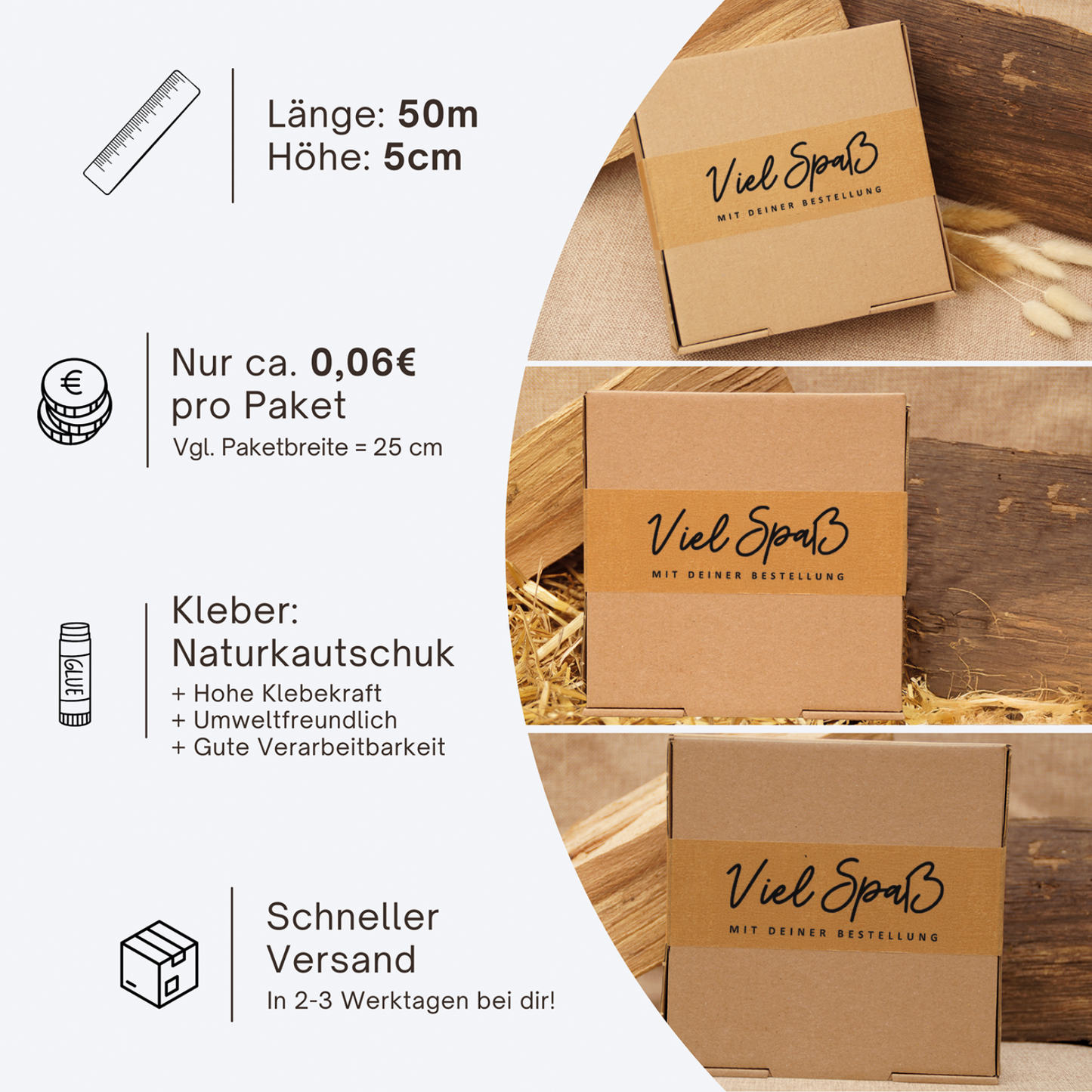 Persönliches Papierklebeband |"Viel Spaß" | 50m