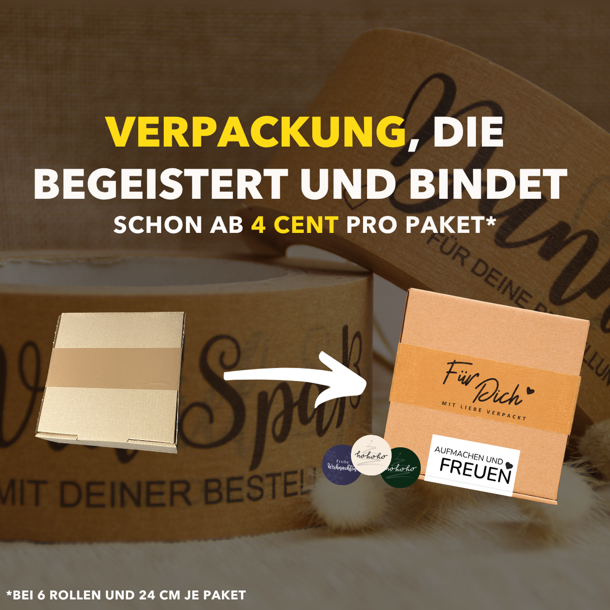 Weihnachtsbundle: Persönliche Paketbänder und 100% kostenlose Aufkleber