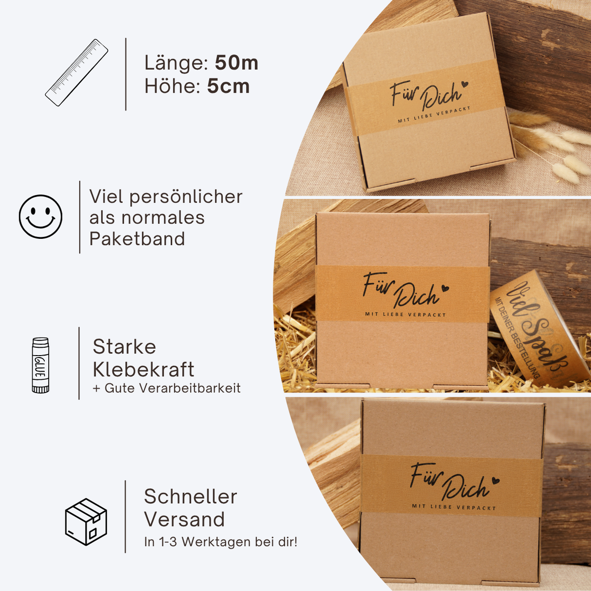 Weihnachtsbundle: Persönliche Paketbänder und 100% kostenlose Aufkleber