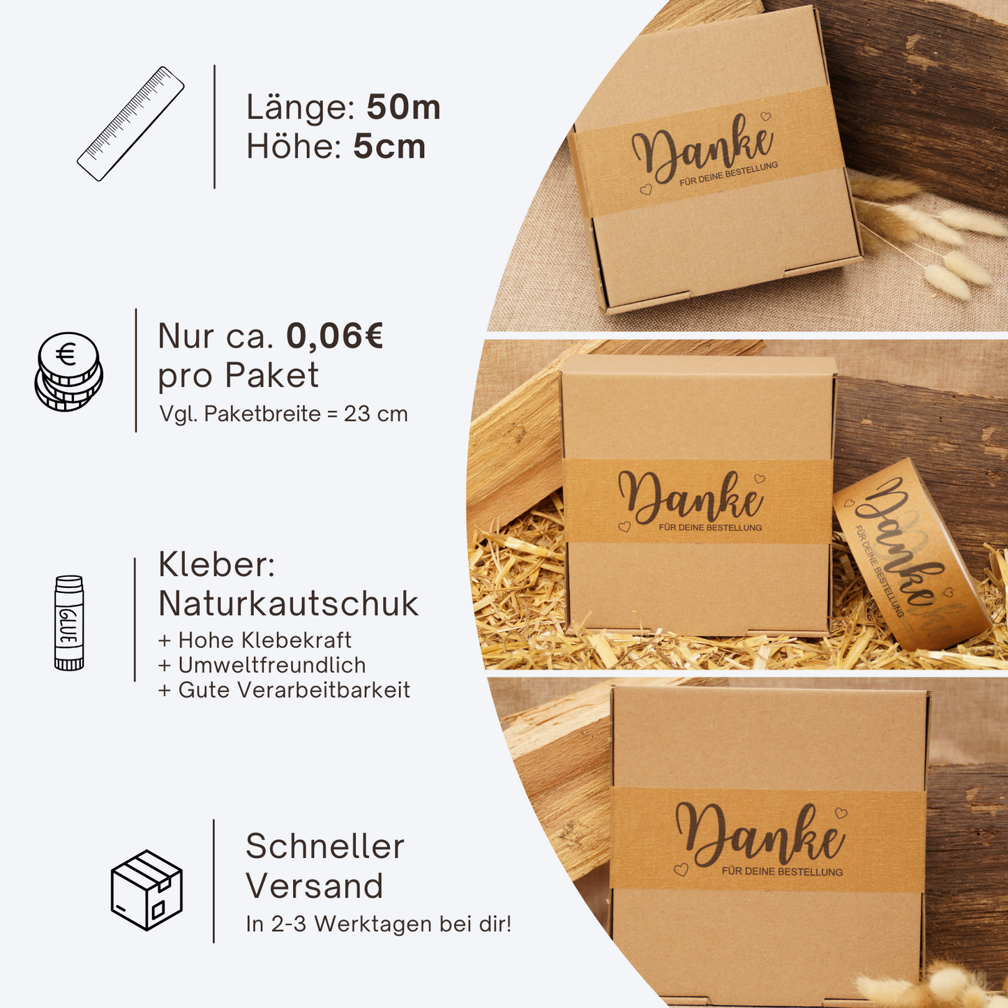 Persönliches Papierklebeband |"Danke" | 50m