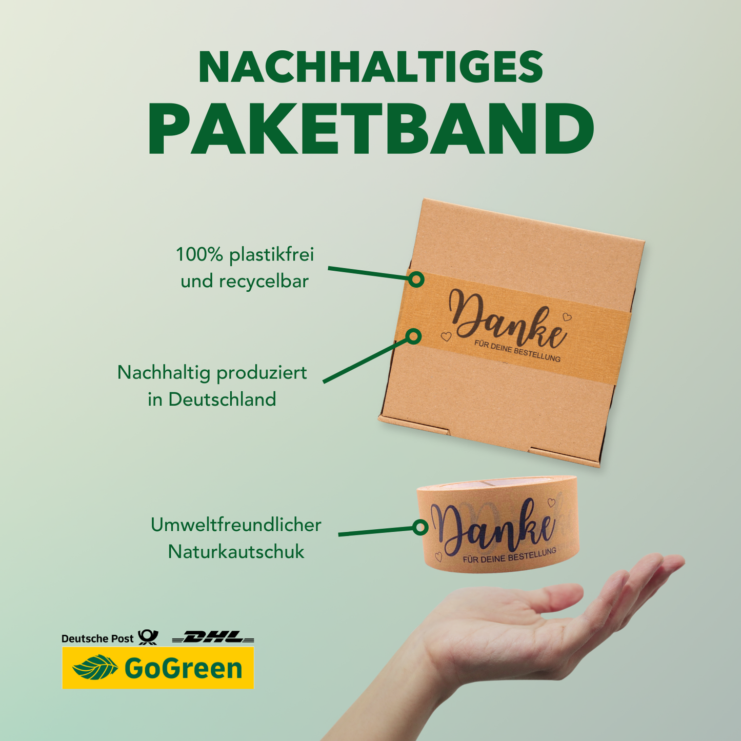 Persönliches Papierklebeband |"Danke" | 50m