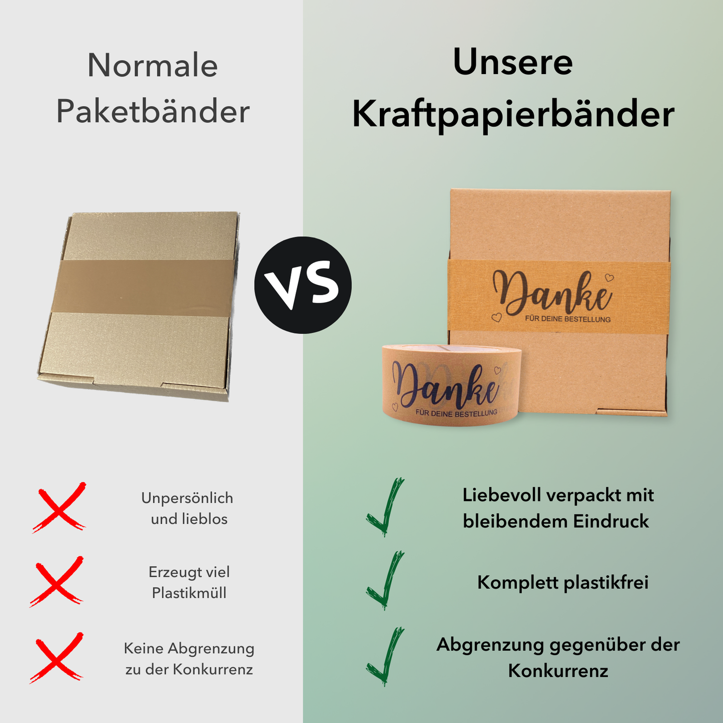 Persönliches Papierklebeband |"Danke" | 50m