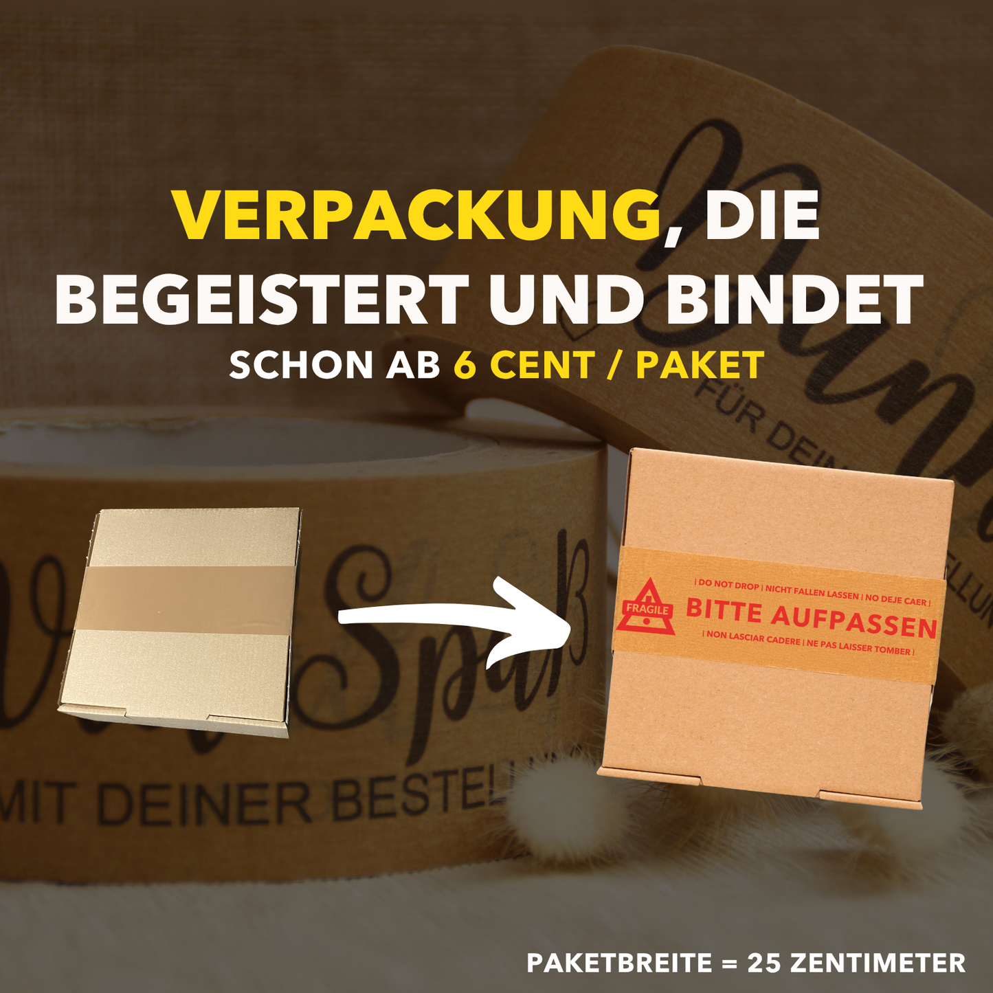 Persönliches Papierklebeband |"Bitte aufpassen" | 50m