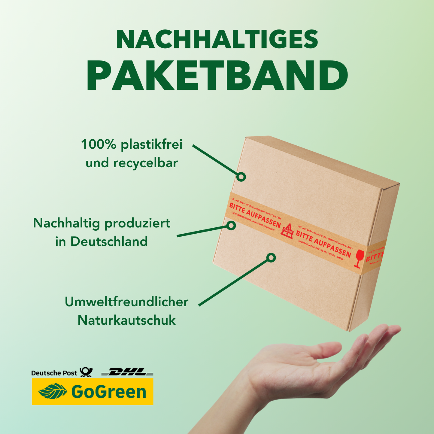 Persönliches Papierklebeband |"Bitte aufpassen" | 50m