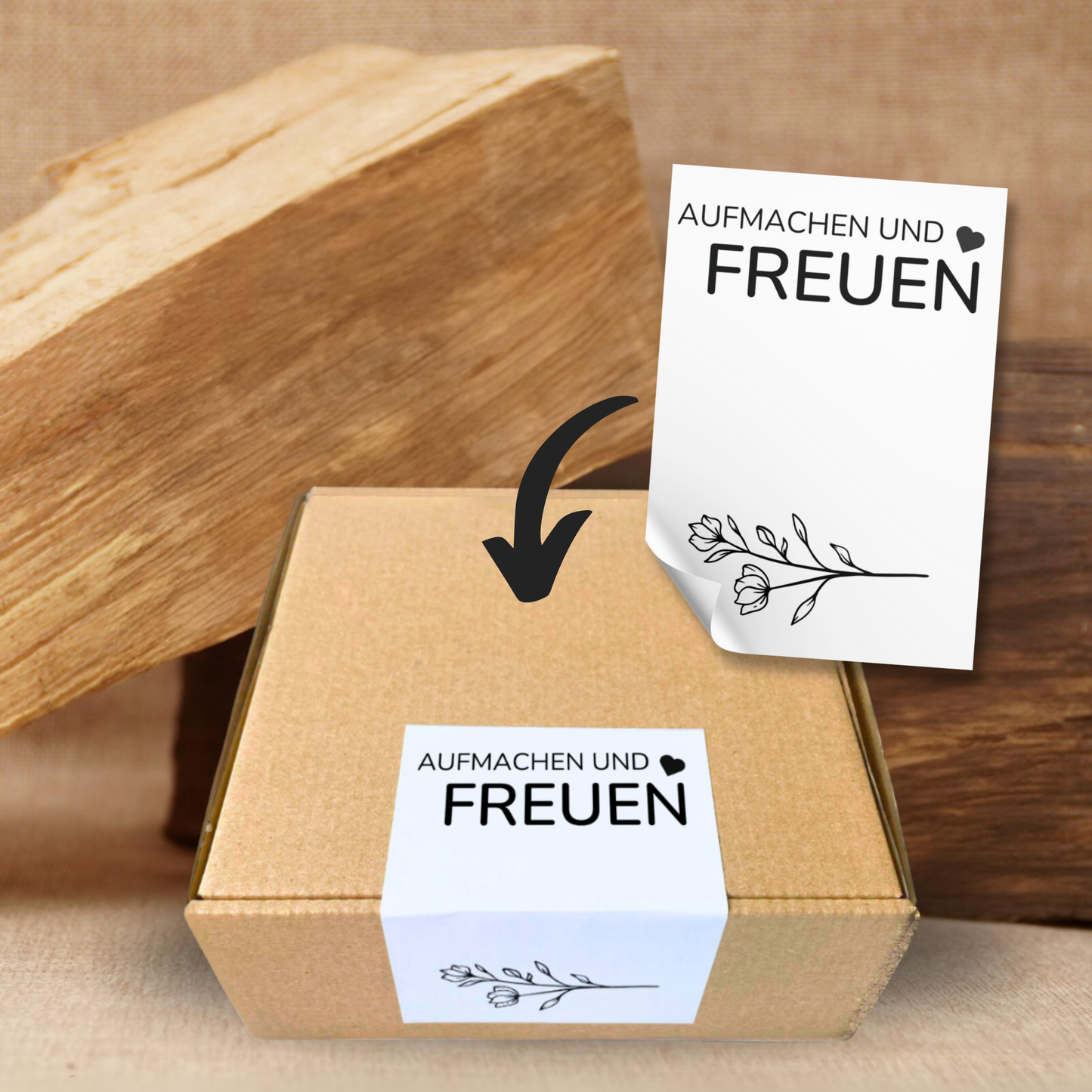 Aufkleber "Aufmachen und freuen"