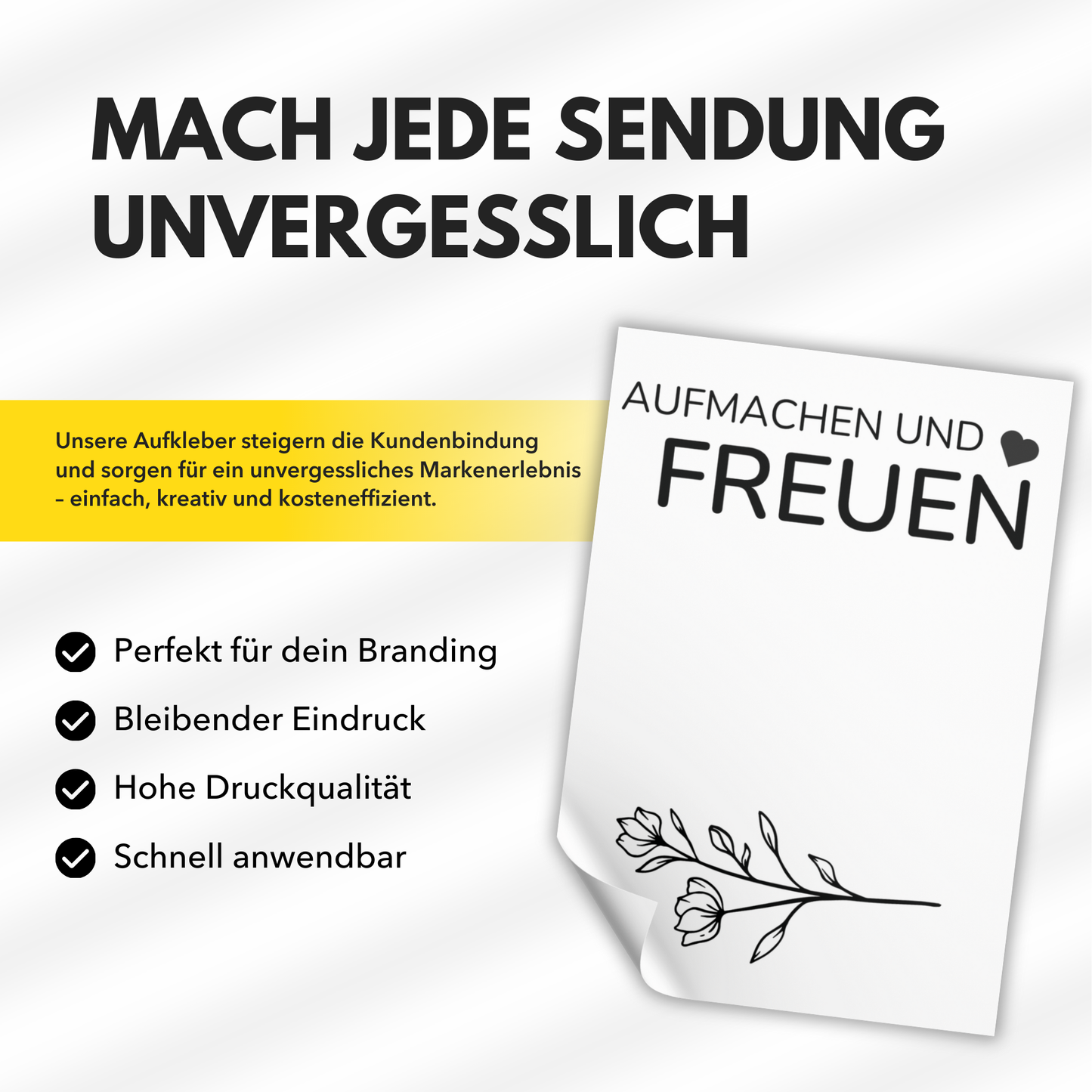 Aufkleber "Aufmachen und freuen"