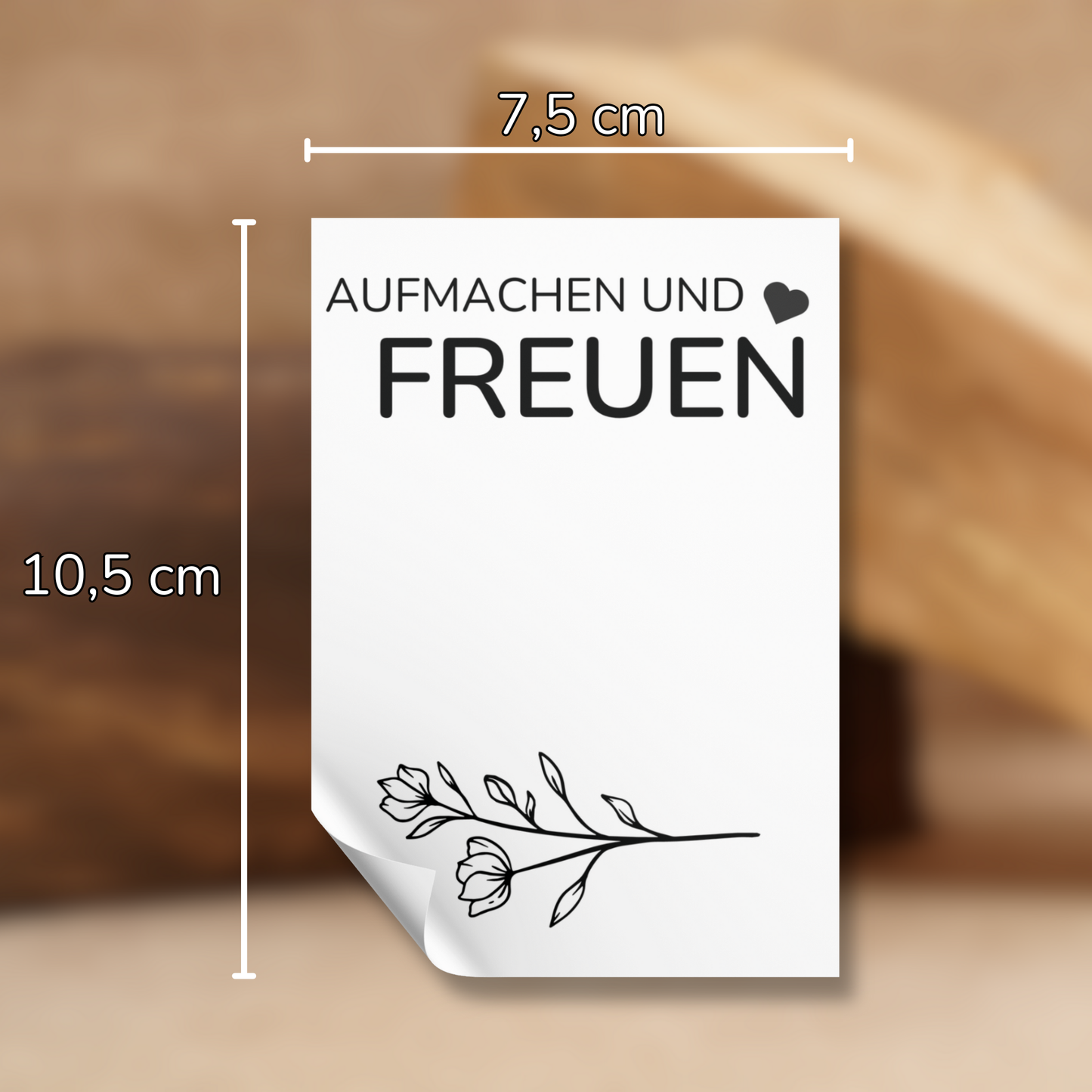 Aufkleber "Aufmachen und freuen"