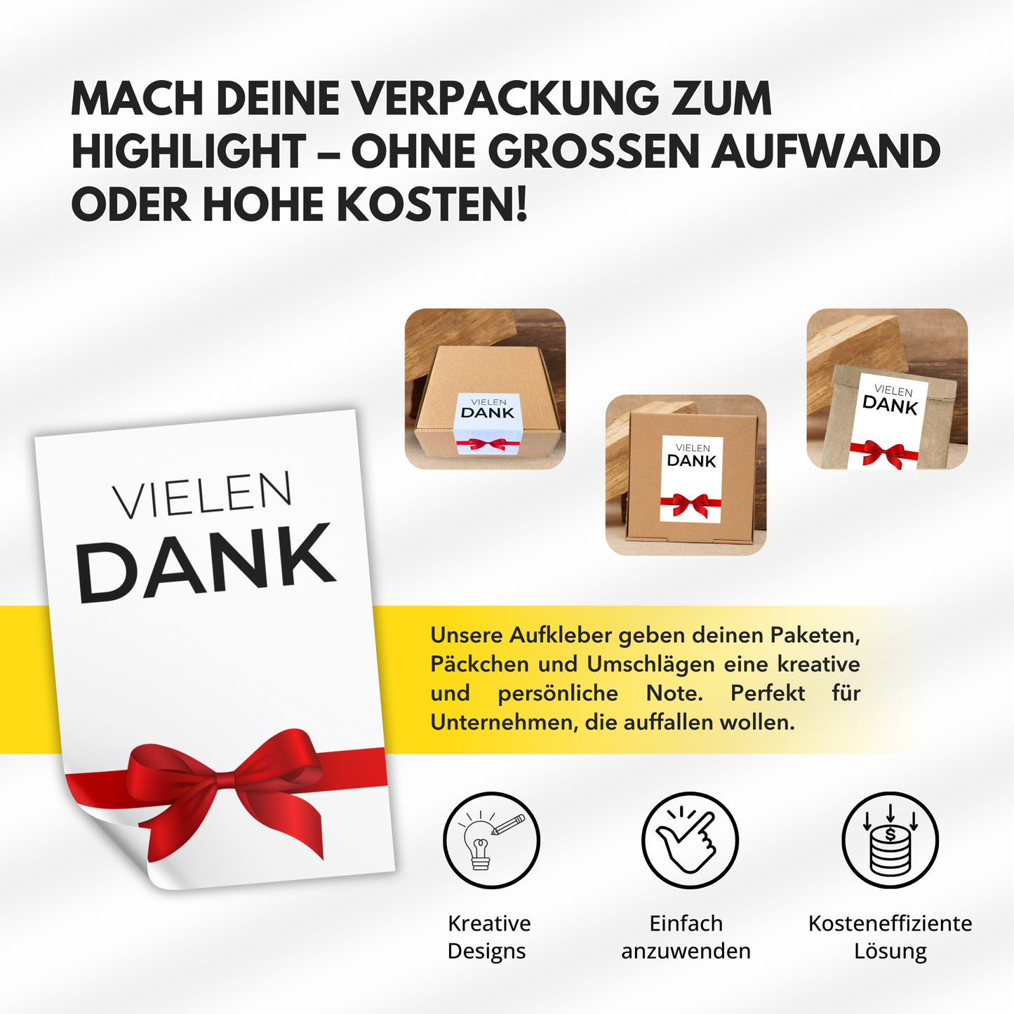 Persönliche Aufkleber / Vielen Dank