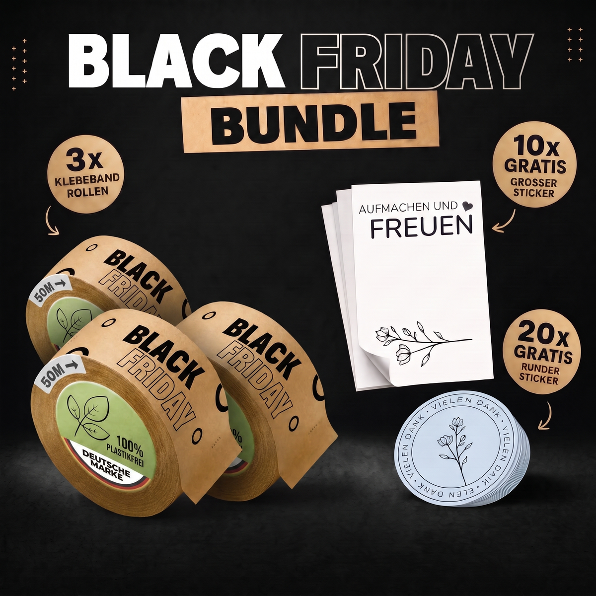 Black Friday Bundle, Paketbänder & Aufkleber